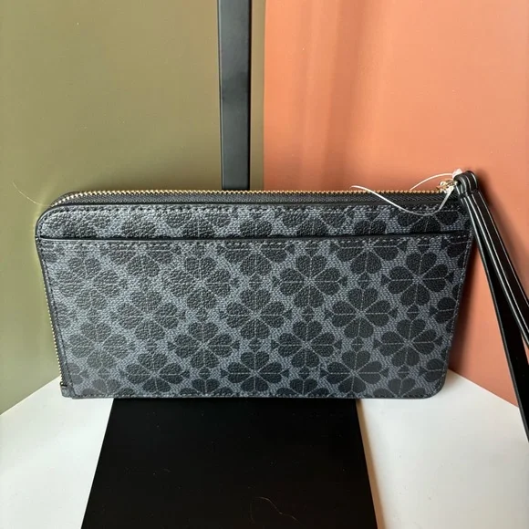 KATE SPADE Lucy Spade Flower Medium L-Zip Wristlet Clutch - Picture 2 of 3